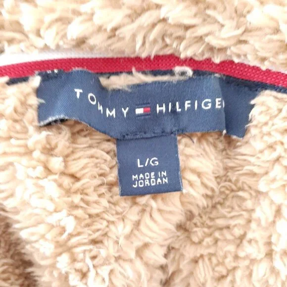 Tommy Hilfiger Womens Teddy Vest L Tan Full Zip 223A - Picture 3 of 4
